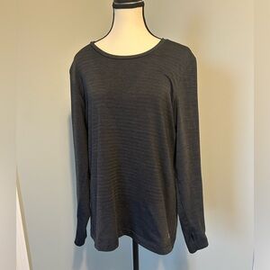 Tuff Athletics XL Long Sleeve Workout Top Thumb Holes Navy Activewear